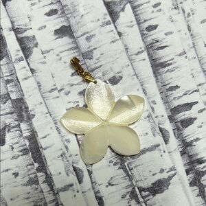 Cream Flower Pendant with Gold Bail